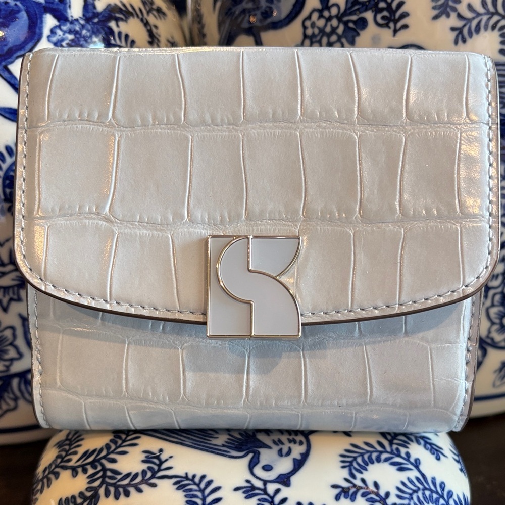 NWT Kate Spade Croc Embossed Bifold Wallet